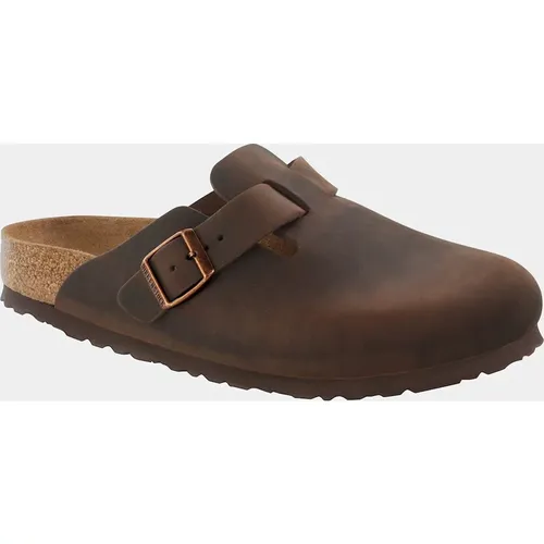 Women's Birkenstock Boston Soft Footbed Oiled Leather Unisex Clogs - Habana - Brown - : regular