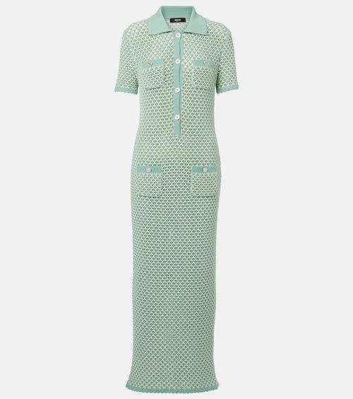Crochet cotton-blend maxi dress