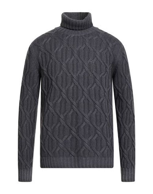 Man Turtleneck Charcoal Size 38 Virgin Wool, Cashmere