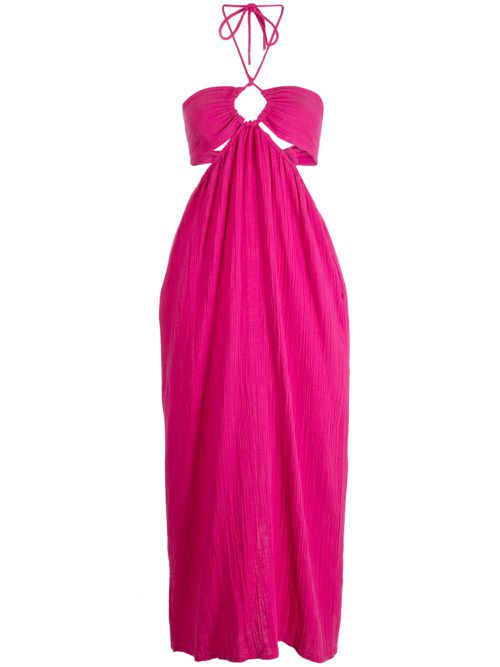 Laila halterneck midi dress - Pink