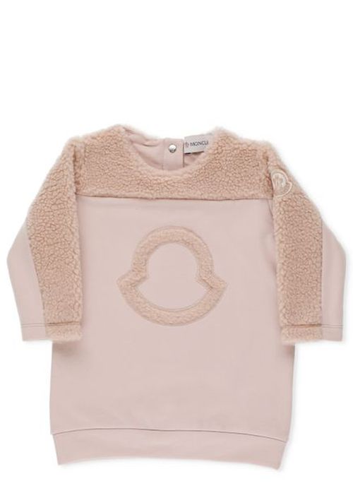 Moncler Enfant Faux-Shearling getäfeltes Sweatshirt-Kleid