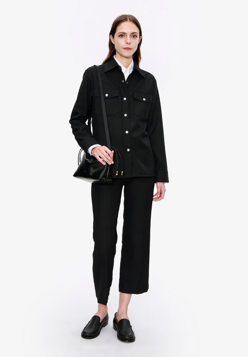 A. P.C. Women's Solid-colour wool overshirt Size: 34 in Black
