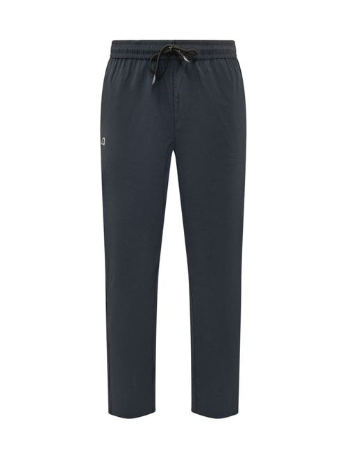 Dark Blue Straight Drawstring Pants