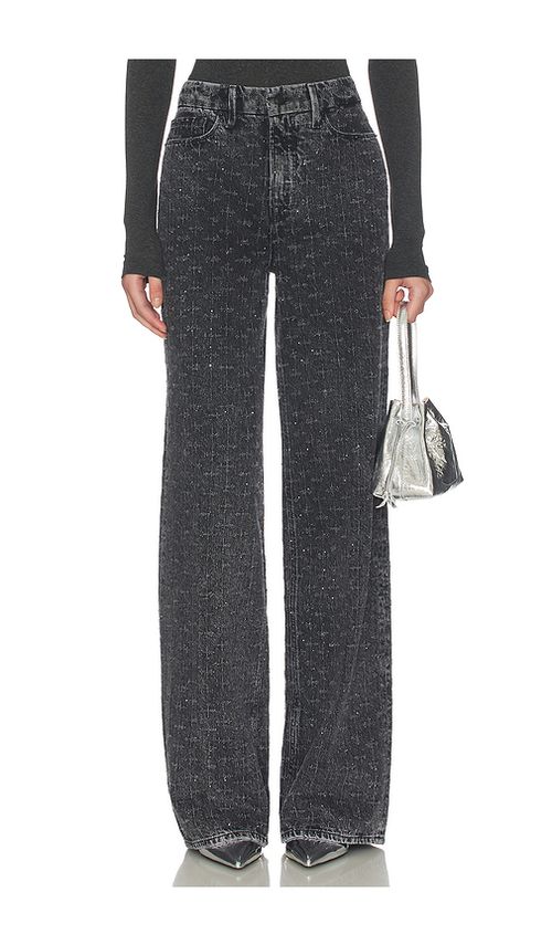 Good American Good Skate Wide Leg Crystal Jeans in Black. 0. Also , 12, 14, 16, 18, 2, 20, 22, 24, 4