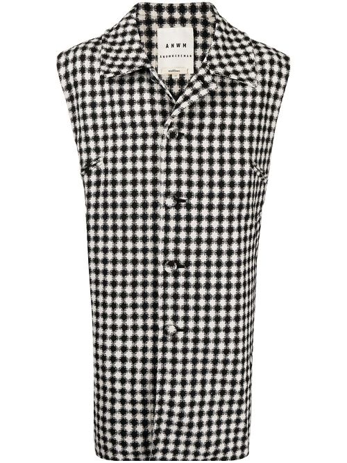 X ANOWHEREMAN geometric-print gilet - Black
