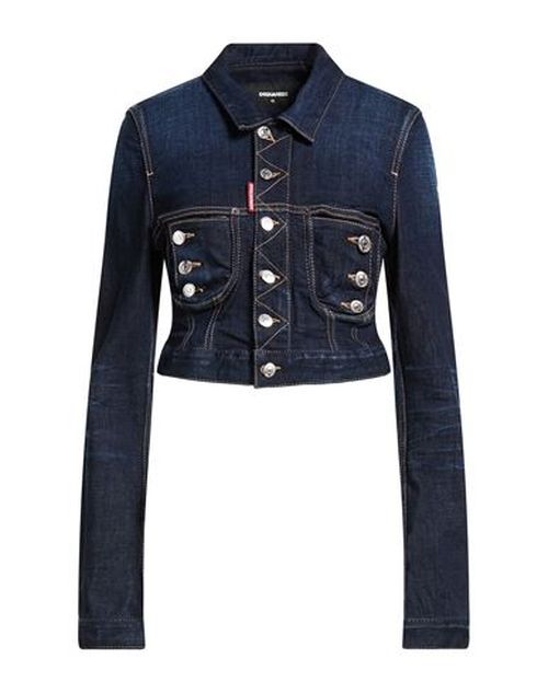 Woman Denim outerwear Blue Size 2 Cotton, Elastane