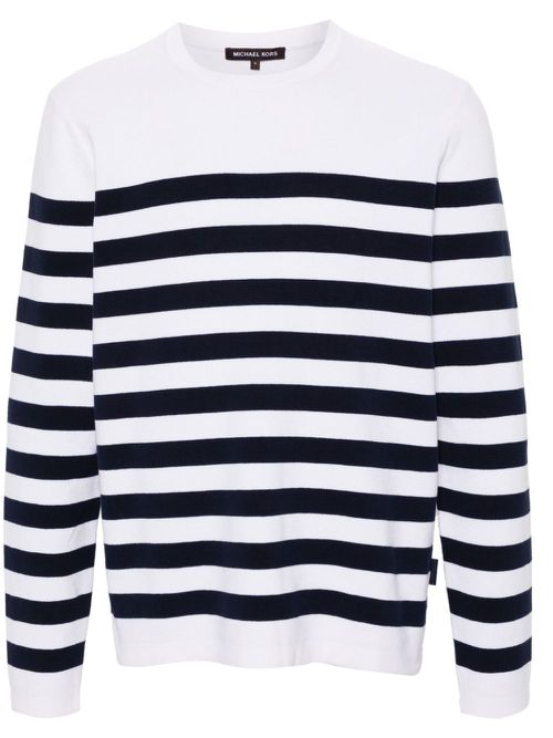 Striped cotton jumper - White