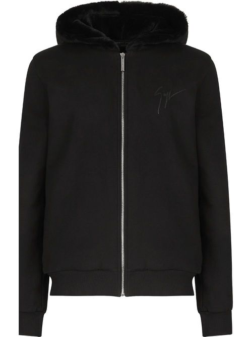 LR-12 logo-print hoodie - Black