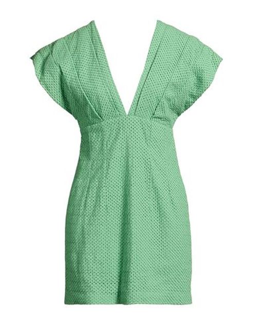 Woman Mini dress Green Size 6 Cotton