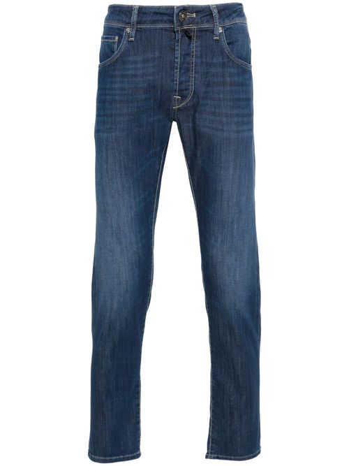 Low-rise tapered jeans - Blue