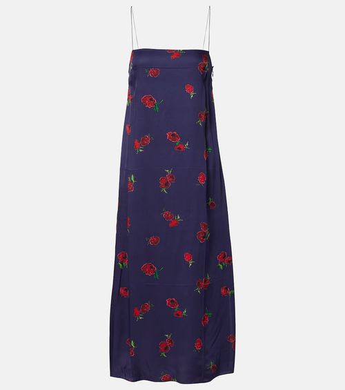 Sicily printed twill slip dress