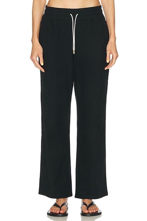 Varley Brushed Rib Straight Leg 30 Pant in Black & Snow White - Black. L also in M