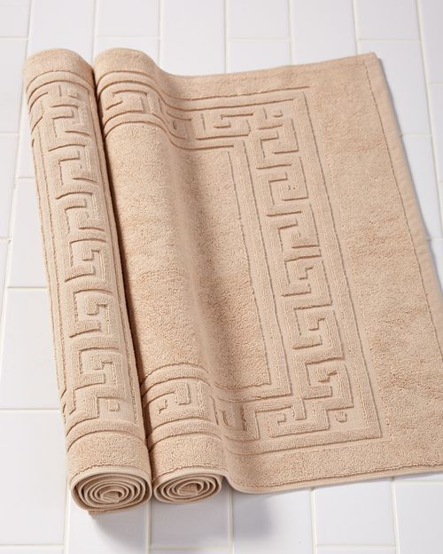 Superior Non-Slip 2pc Absorbent Cotton Bath Mat Set