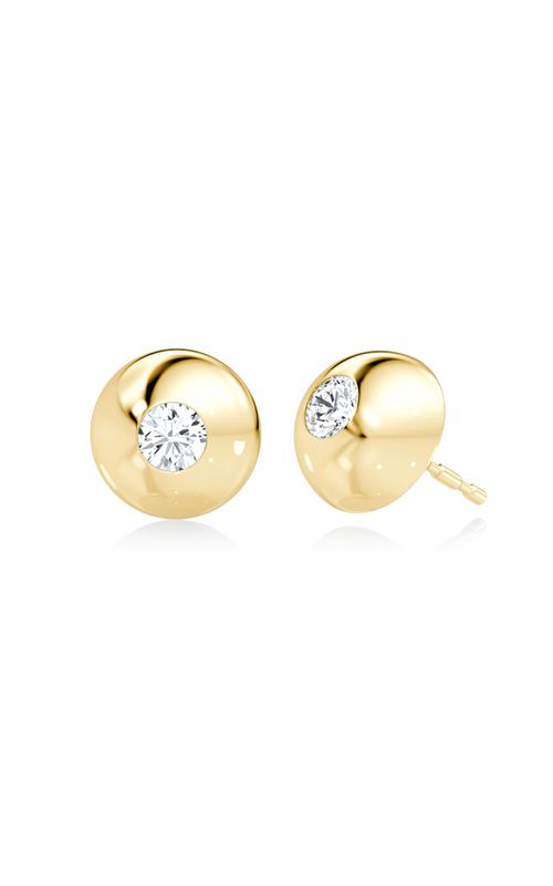 14K Yellow Gold Diamond Stud Earrings