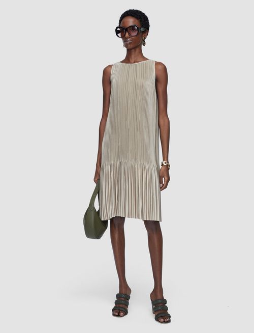 Rida Pleated Satin Dress - 46