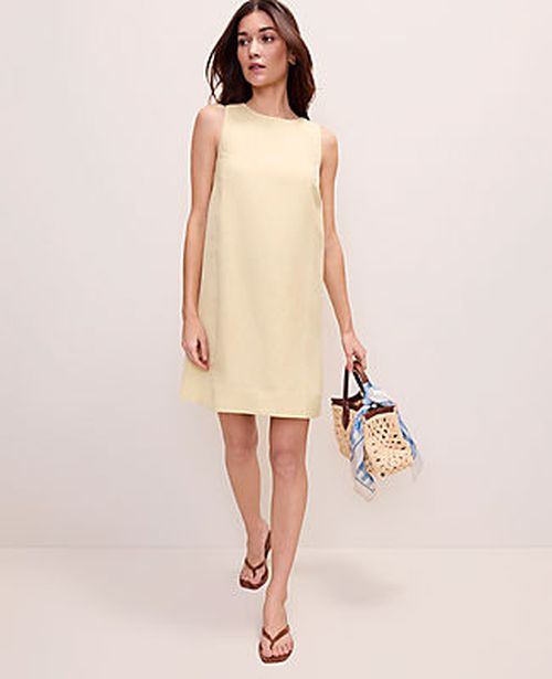 Ann Taylor Petite Shift Dress in Linen Blend