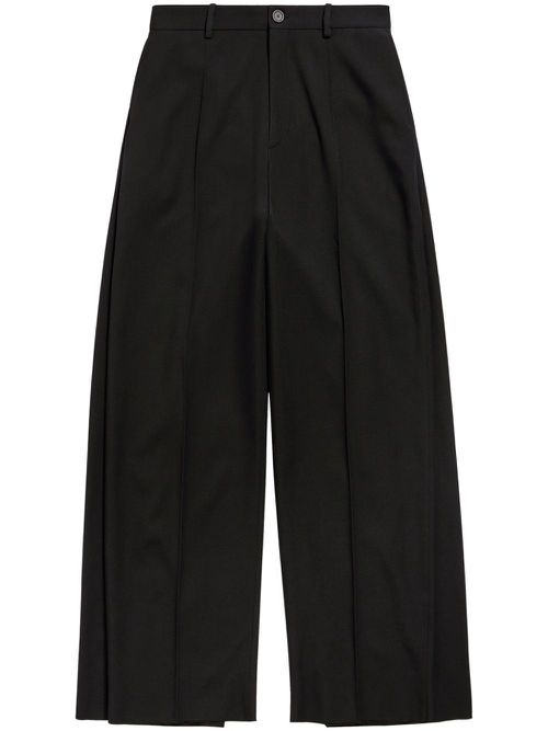 Double Front wool trousers - Black