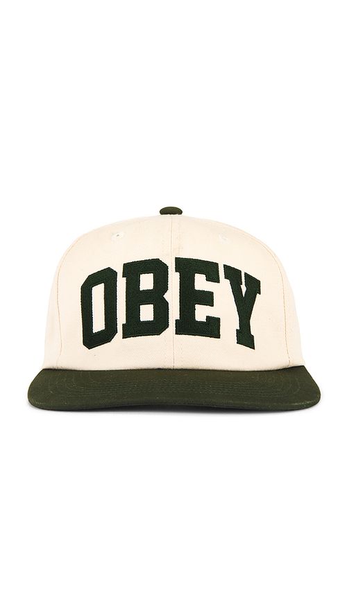 Obey Collegiate 6 Panel Strapback in Crea