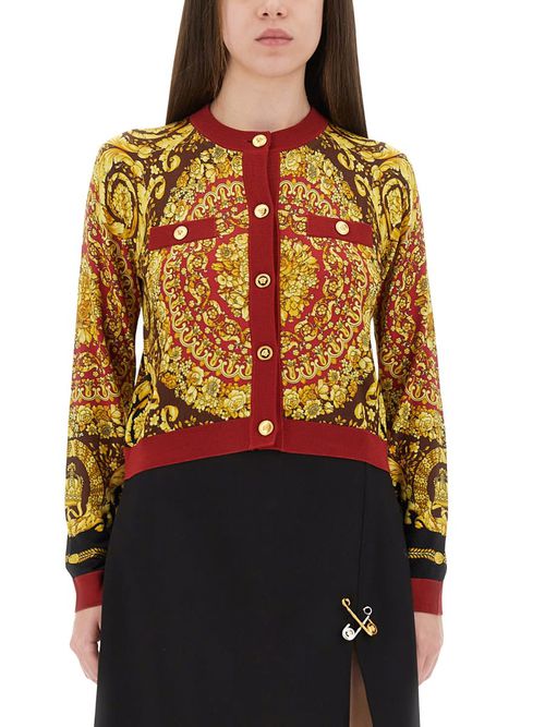 Baroque Silk Knit Cardigan