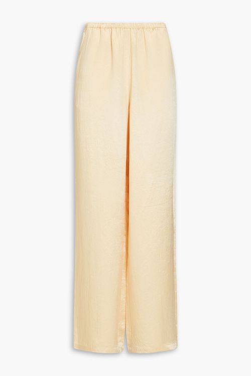 Satin-twill wide-leg pants
