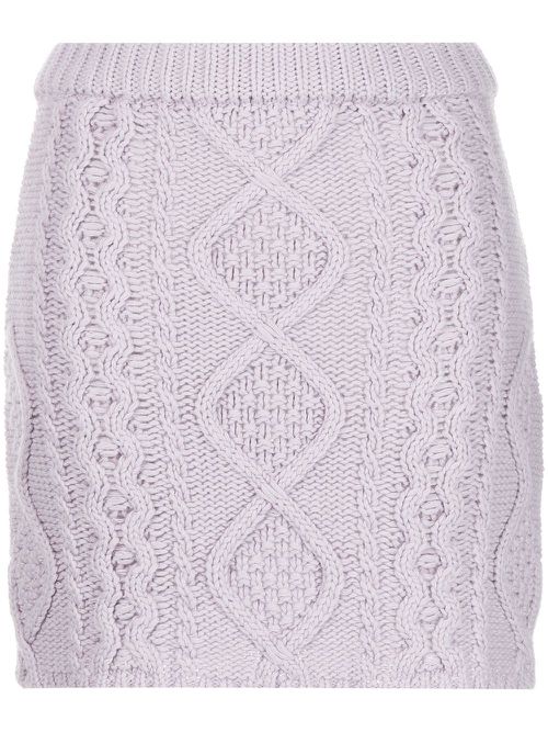 Cable-knit mid-ride skirt - Purple