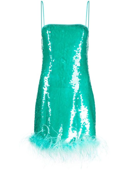 - Feather Detail Short Dress