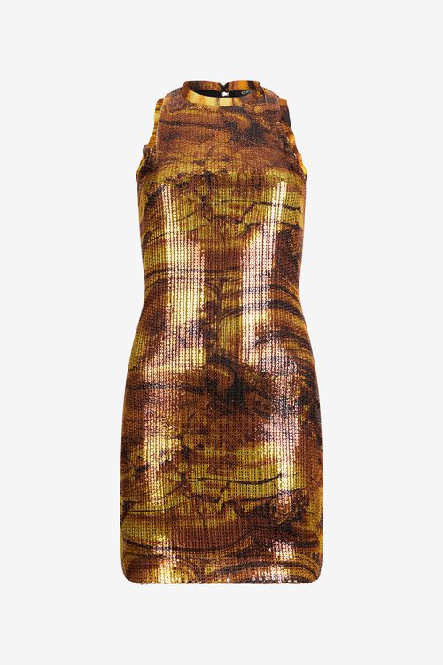 Tiger Eye Print Dress Mini
