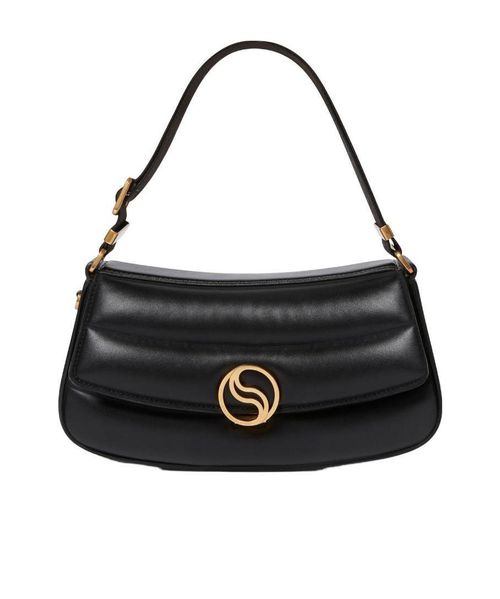 Stella McCartney S-Wave Logo Plaque Foldover Shoulder Bag