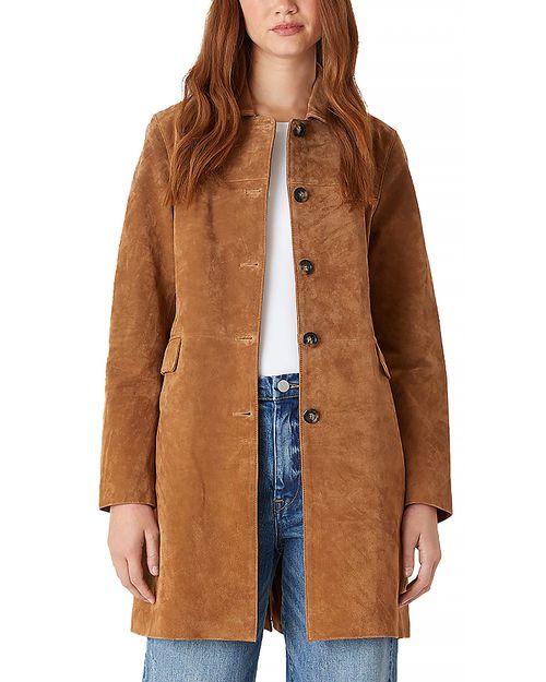 Real Suede Trench Coat