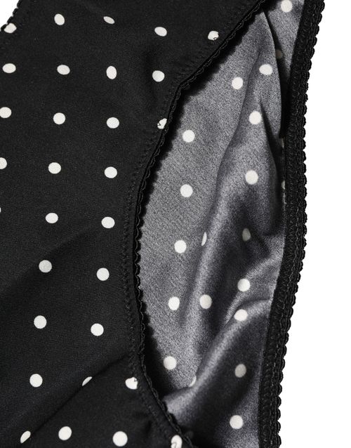 Polka-Dot Silk Brief — Black
