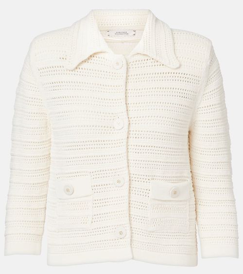 Precise Pointelle cotton-blend cardigan