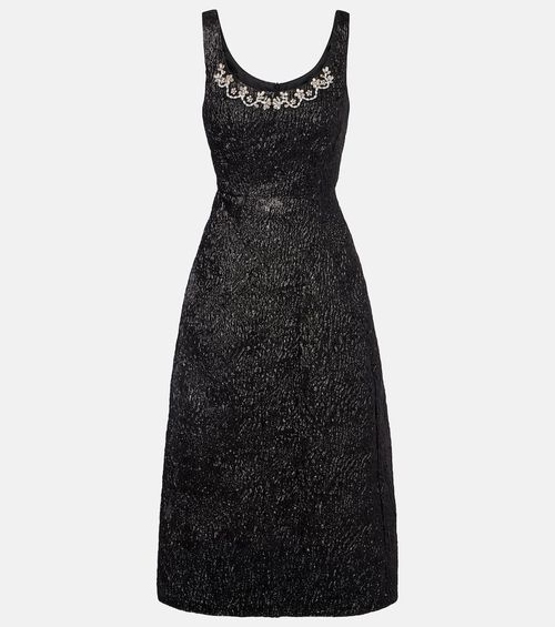 Embellished lamé cocktail dress