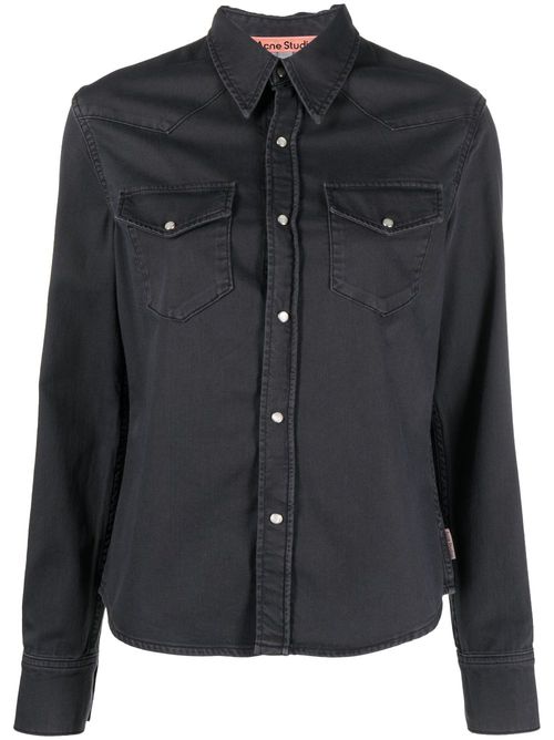 Long-sleeve denim shirt - Grey
