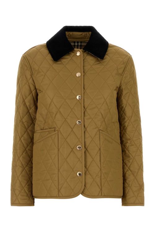Quilted Nylon Jacket — Beige