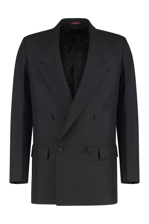 Wool Gabardine Double-breasted Jacket