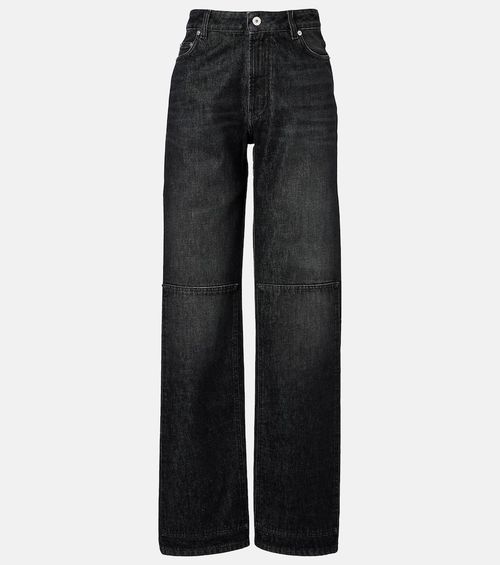 Cutout high-rise wide-leg jeans