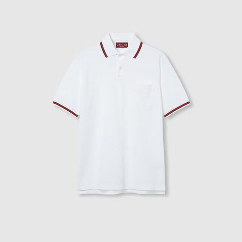 Cotton Polo Shirt With Web Detail