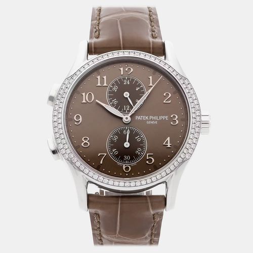 Patek Philippe Calatrava 7134G-001 Brown White Gold Manual Winding Men's Wristwatch