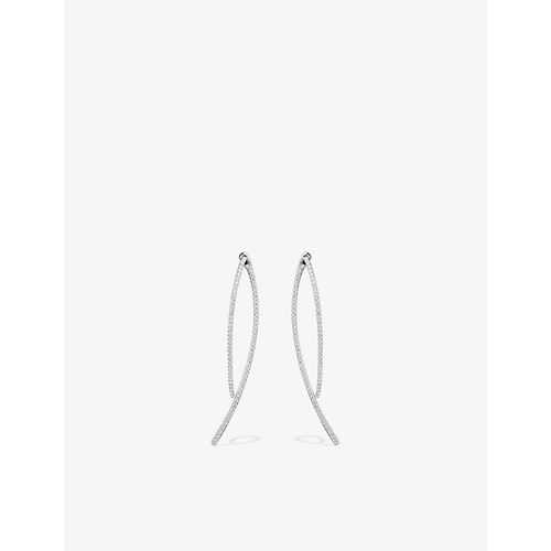 Womens Silver Croisette Sterling and Zirconia Stone Drop Earrings 1size