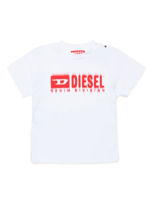 Degradé-logo cotton T-shirt - White