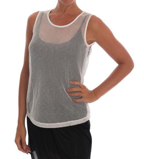 Mesh Net Tank Top — White
