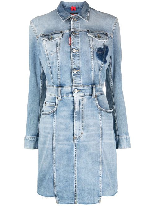 Button-up denim shirt dress - Blue