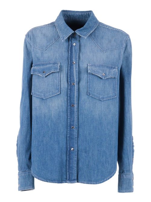 Shirt Blue Cotton - Women