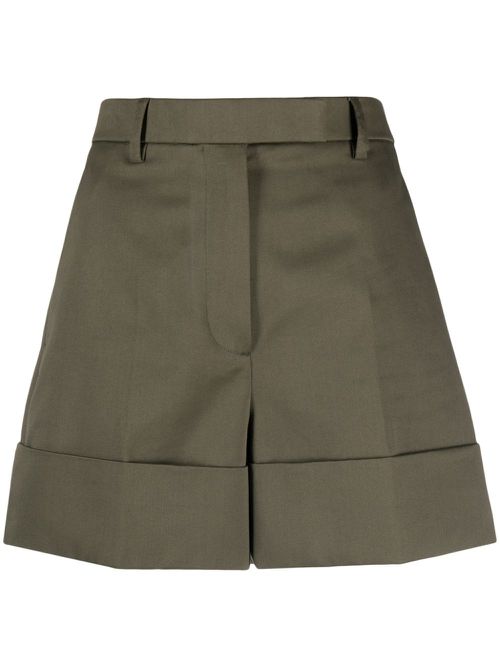 Tailored cotton shorts - Green