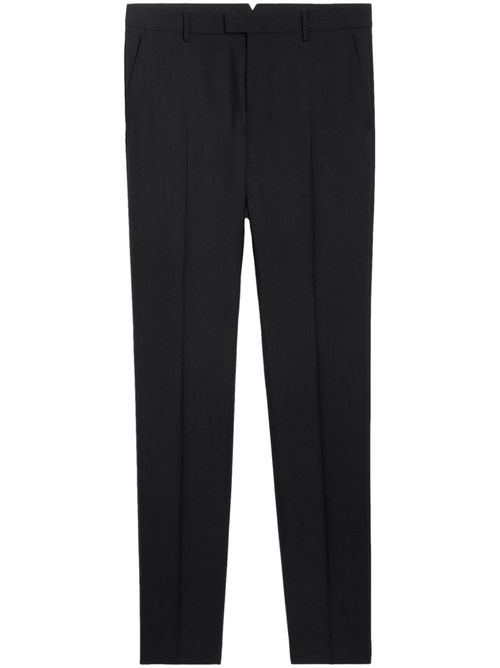 Twill tapered-leg trousers - Black