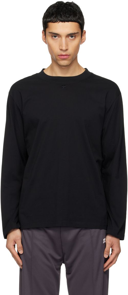 Black Twisted Logo Long Sleeved T-shirt
