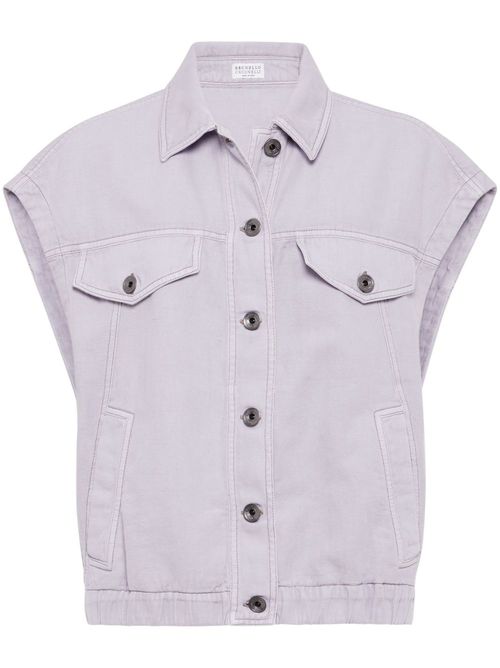 Monili-detail vest - Purple