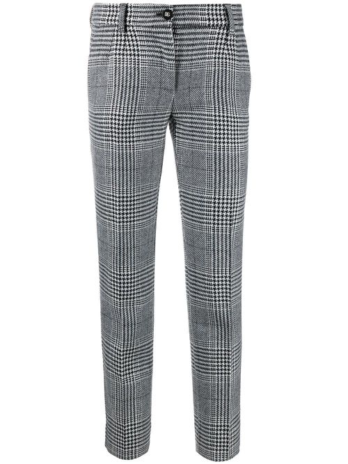 Virgin wool tartan trousers - Black