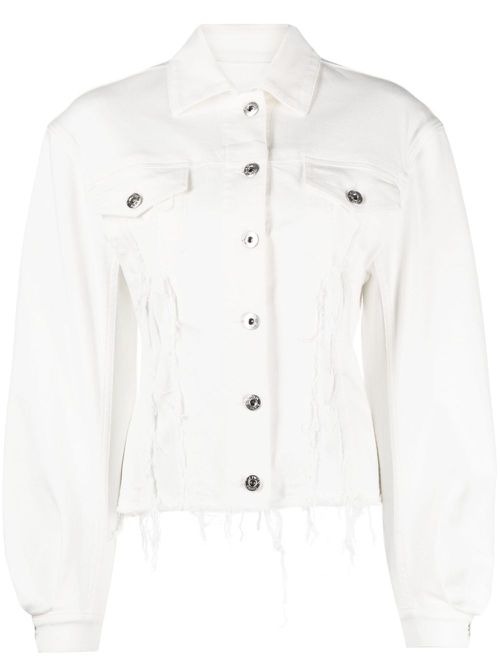Distressed denim jacket - White