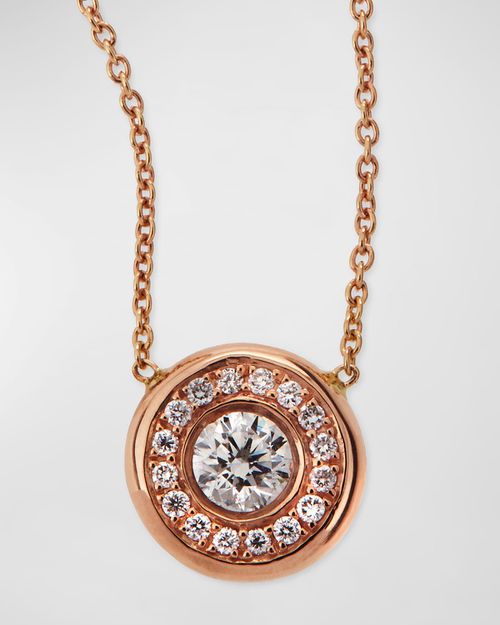 18k Gold Pave Diamond Pendant Necklace